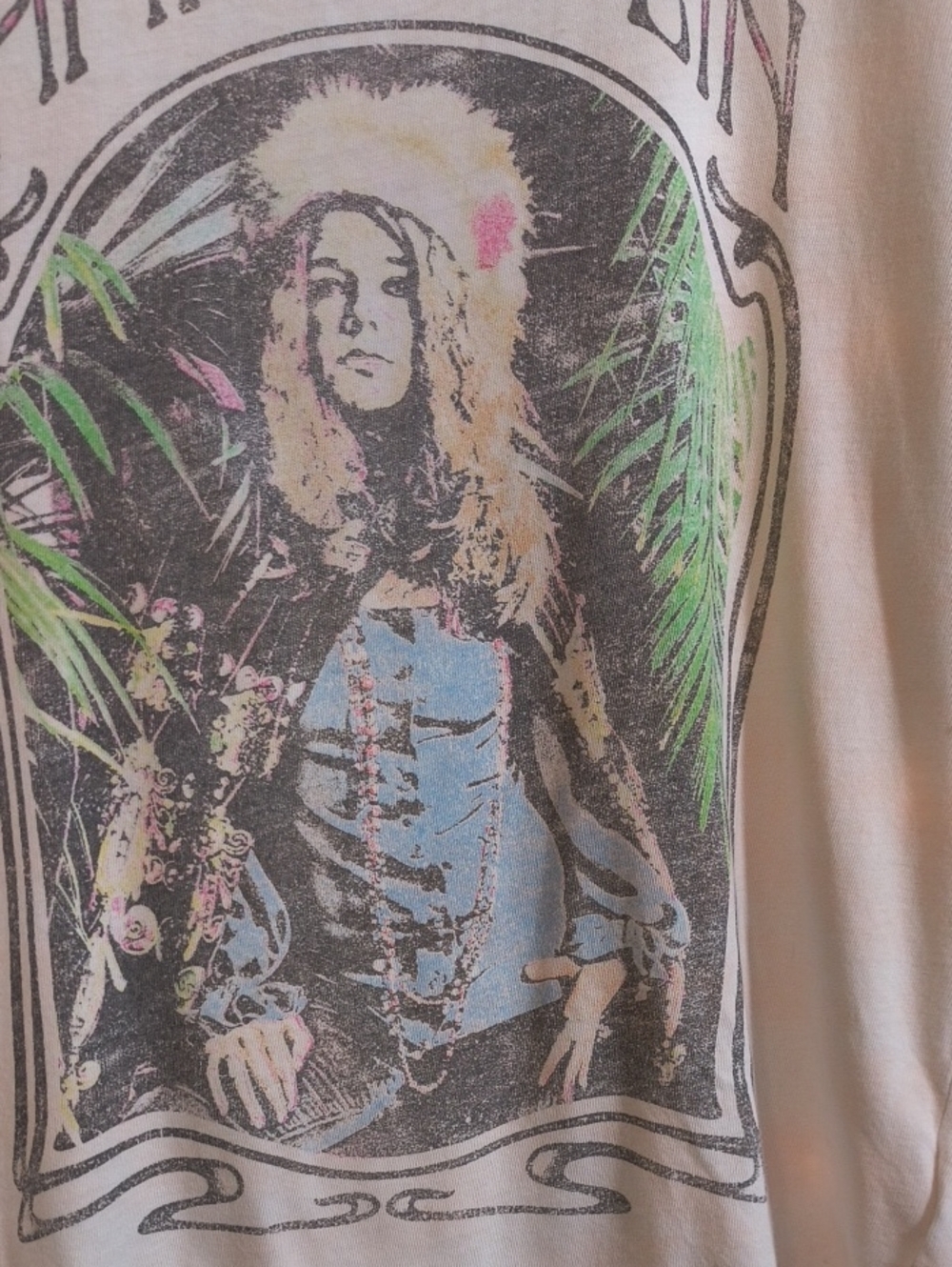 Women's Daydreamer Janis Joplin Tye Dye Peach White T-shirt 👕 XS - Picture 5 of 10